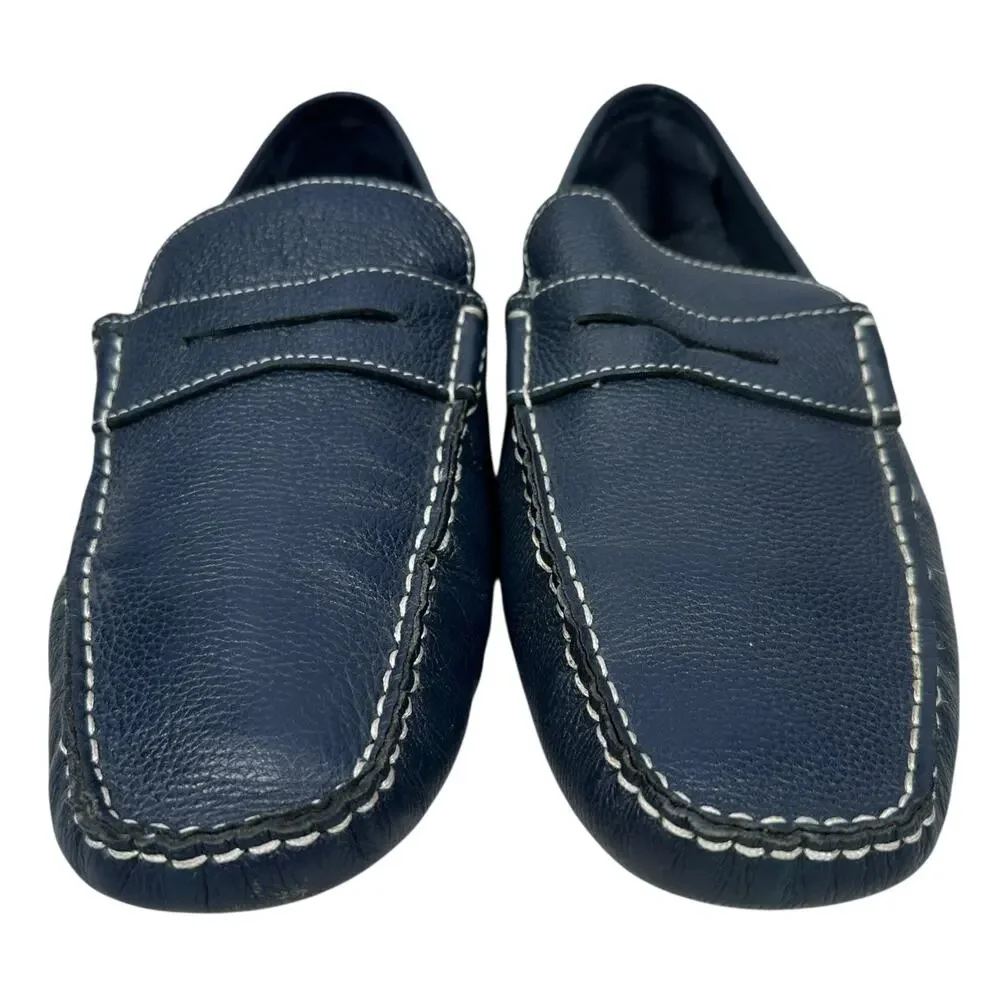 Balmain Paris Penny Loafer Driving Shoes Men’s 44 US 11 Navy Blue Casual Slip-On - Picture 2 of 12